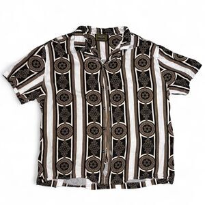 Level Ten Couture Men's black & white button up shirt multi Shirt